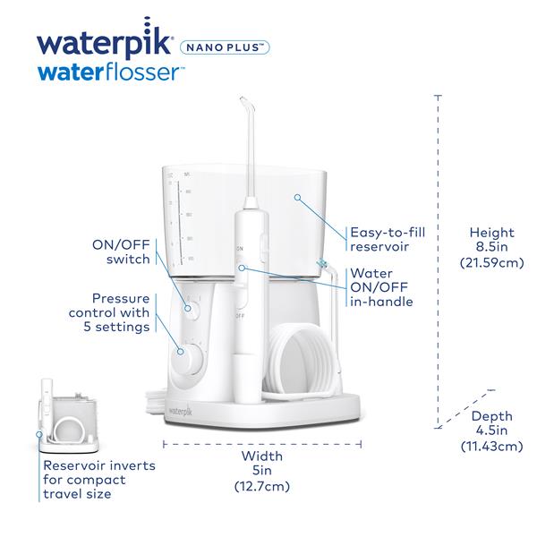 White Waterpik? Nano Plus Water Flosser - Image 2