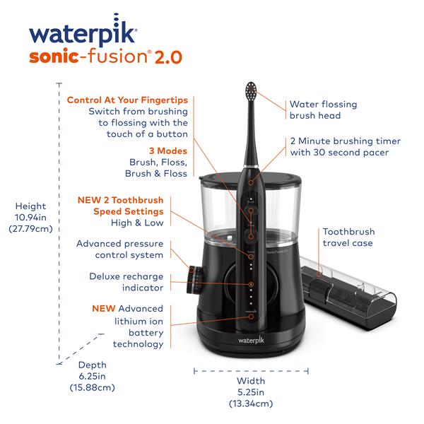 Black Waterpik? Sonic-Fusion? 2.0 Flossing Toothbrush - Image 2